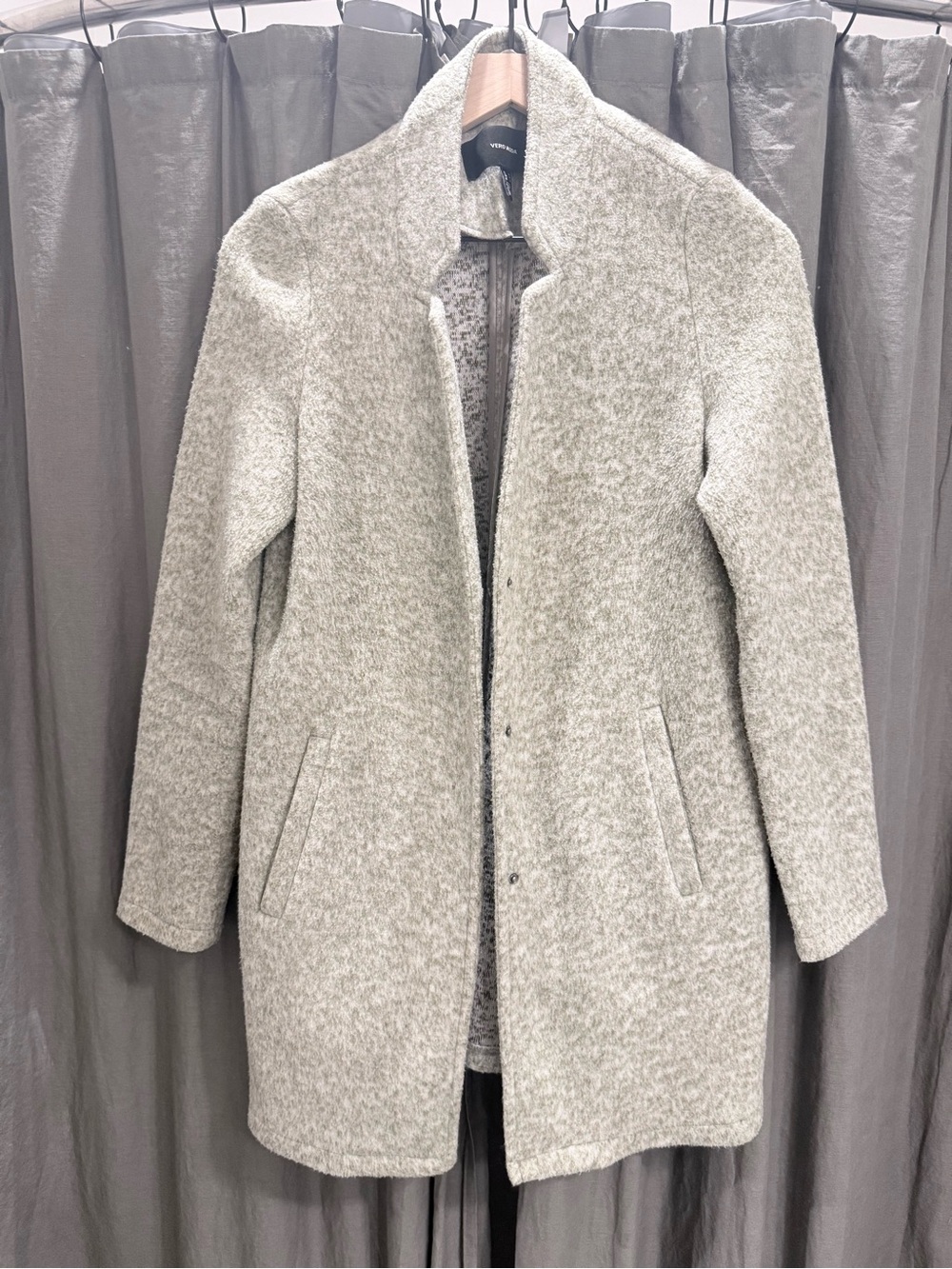 Vero Moda Light Gray Wool-Blend Sweater Jacket